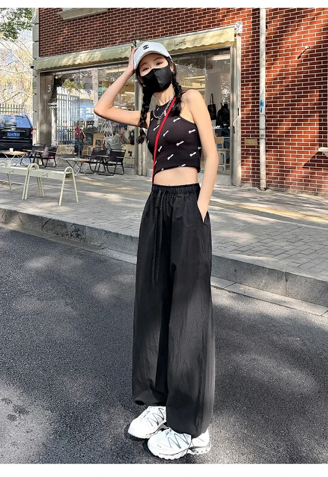Women's Summer New Puff Straight Pants Detail