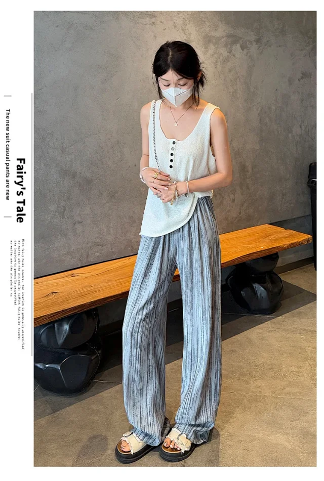 2025 Summer Tie - Dye Wide - Leg Pants Detail