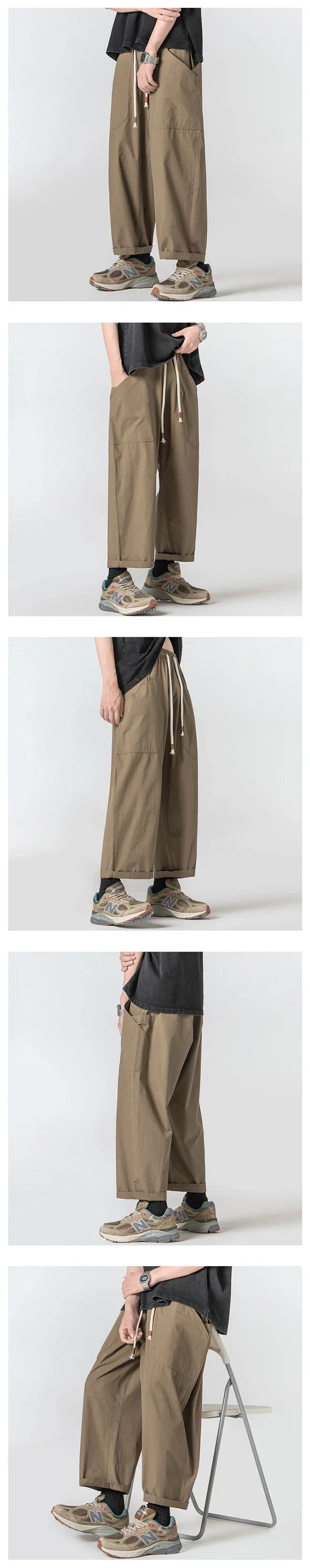 Japanese Retro Men's Cargo Pants Detail