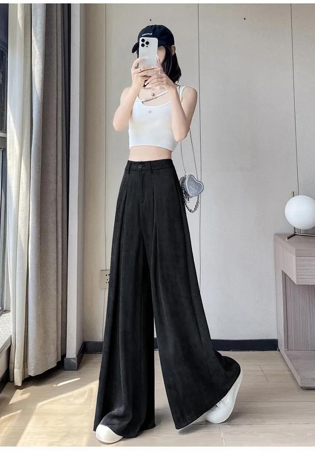 Ice Silk Acetate Tie-Dye Wide-Leg Pants for Women Detail