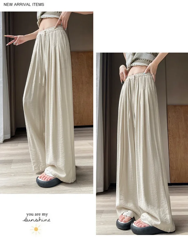Women's Summer Ice Silk WideLeg Pants Detail