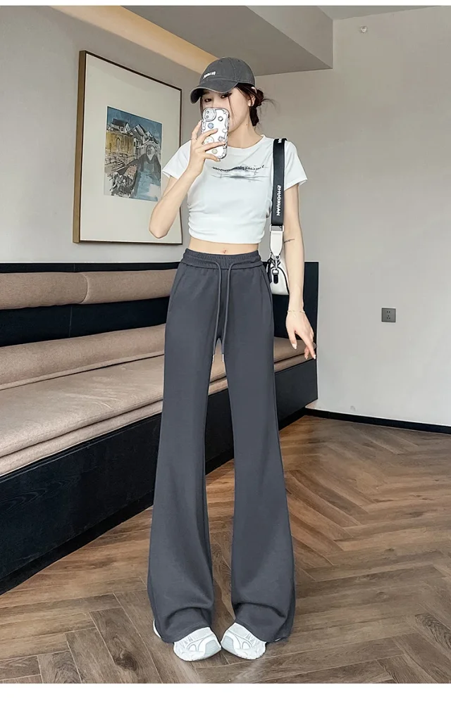 2025 Summer Ice Silk Flared Yoga Pants for Women Detail