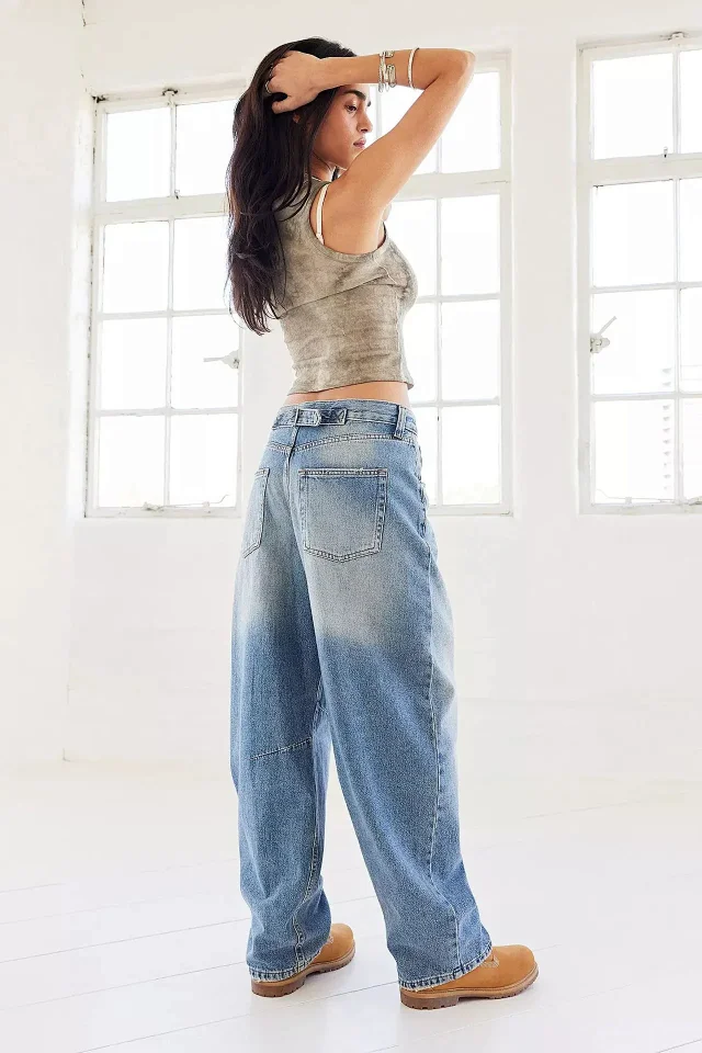 Vintage Wide-Leg Denim Jeans for Women Detail