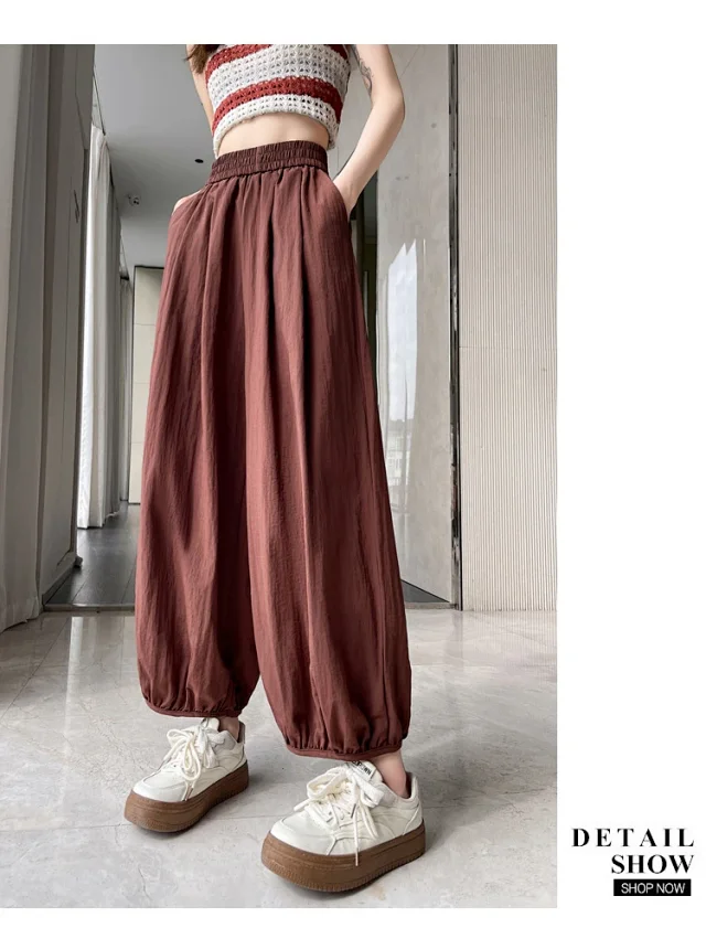 Women's Ice Silk Sports Pants 2025 Summer Detail