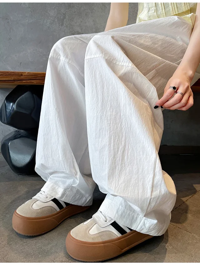 Summer Japanese Style Ice Silk Balloon Pants Detail