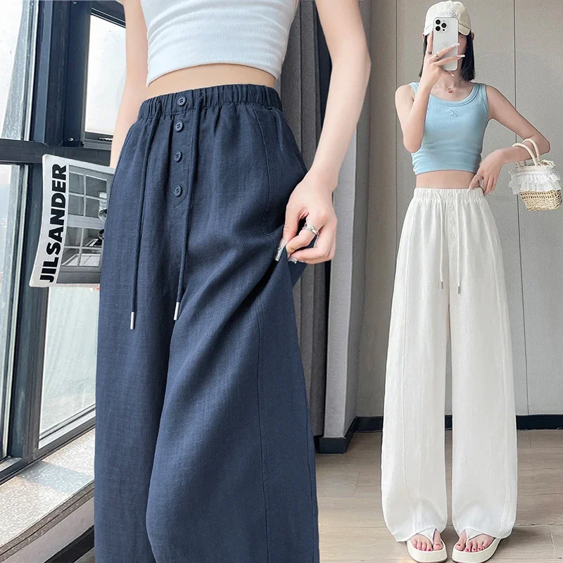 Lyocell Linen Wide - leg Pants