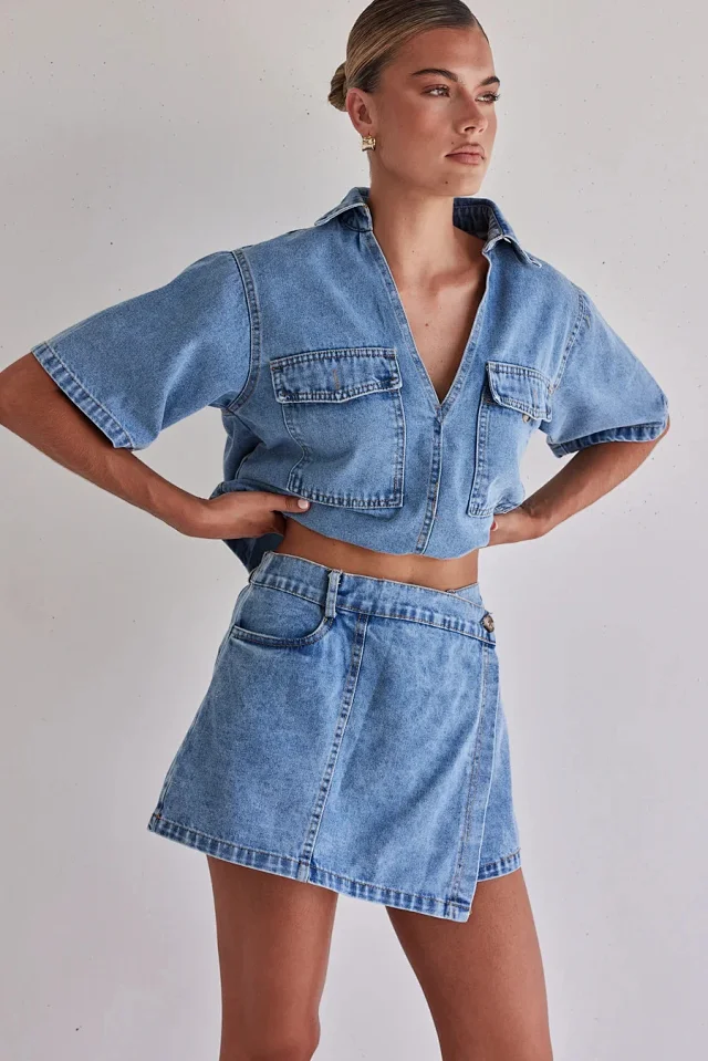 2025 Trendy Western Workwear Denim Set Detail
