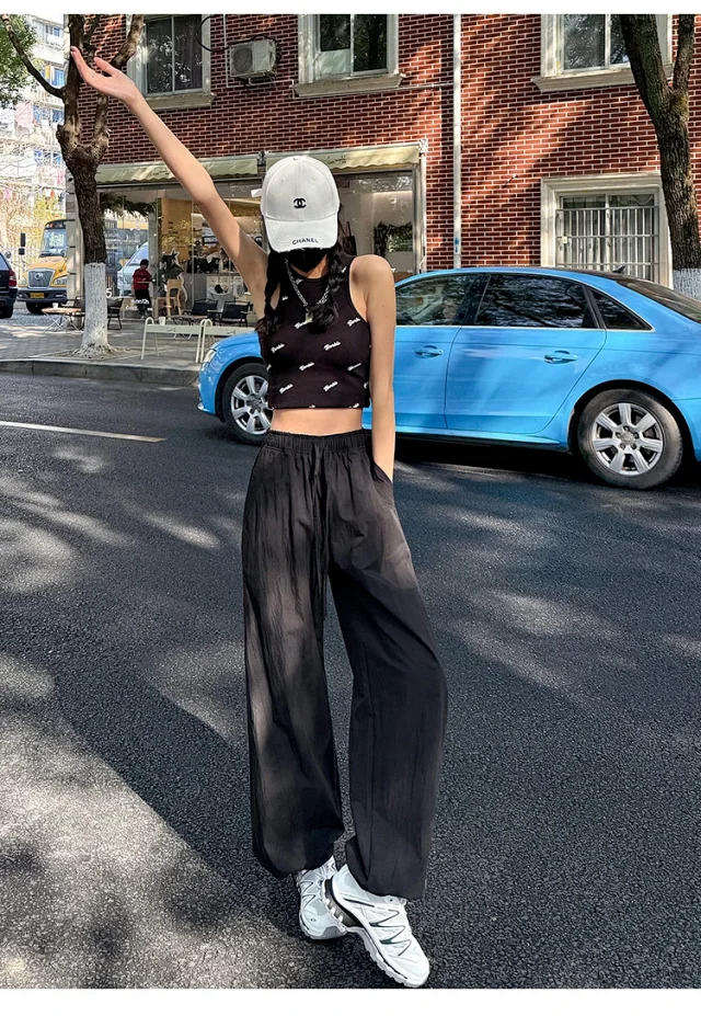 Women's Summer New Puff Straight Pants Detail