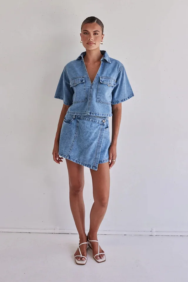 2025 Trendy Western Workwear Denim Set Detail
