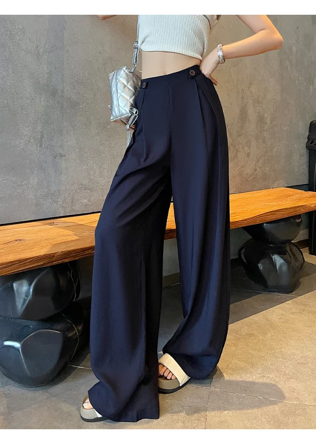 Summer Thin Tencel White Pants Detail