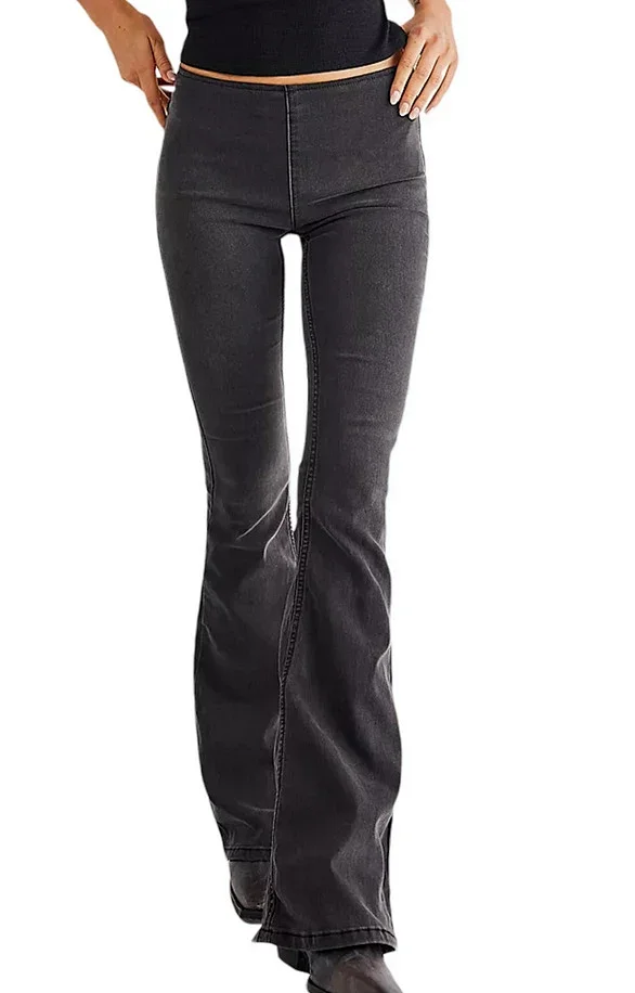 Low - rise Stretch Flare Jeans for Women Detail