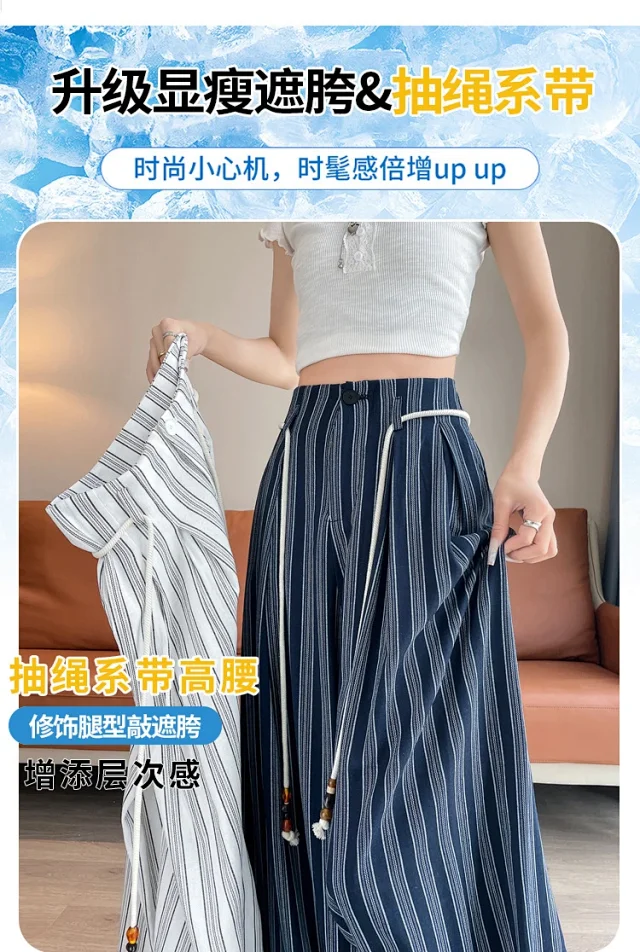 Linen Yamamoto Wide-leg Pants for Women Detail