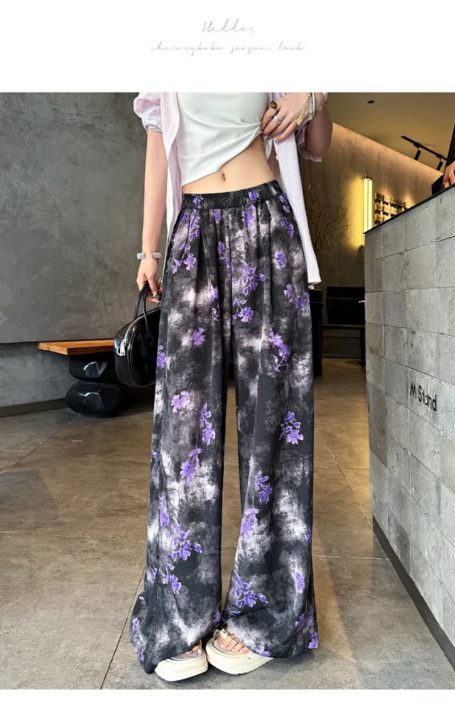 Women's Silk Wide-Leg Pants Detail