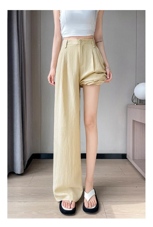 Linen Wide-Leg Pants for Women Detail