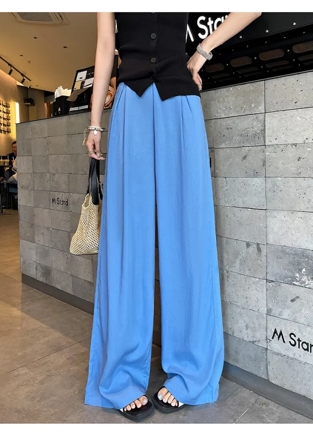 Summer Thin Tencel White Pants Detail