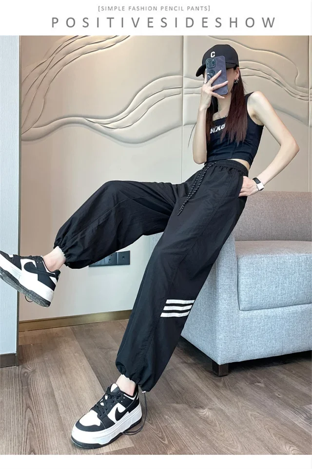Women's 2025 Summer Drawstring Cargo Pants Detail