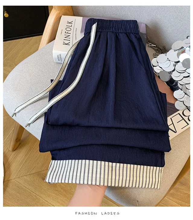2025 Summer Ice Silk Wide-leg Pants for Petite Women Detail