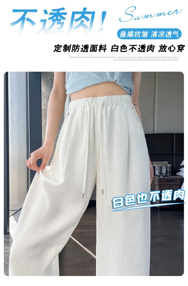 Women's Tencel Linen Wide-leg Pants Detail