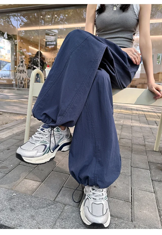 Women's Summer New Puff Straight Pants Detail