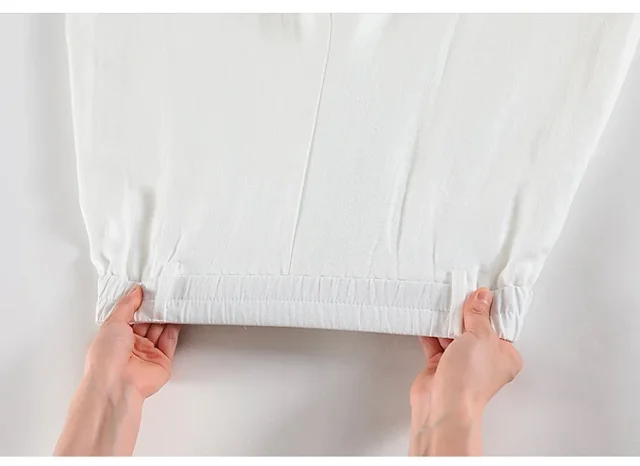 2025 Summer Linen Cropped Trousers Detail