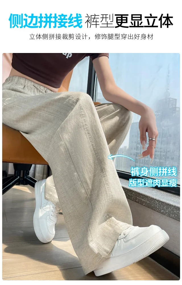 Lyocell Linen Wide - leg Pants Detail