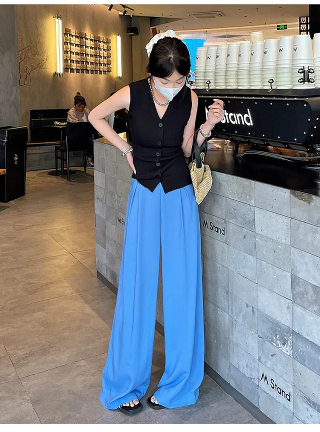Summer Thin Tencel White Pants Detail