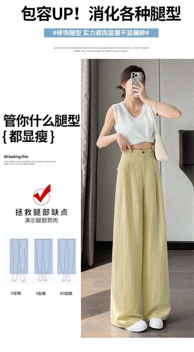 Women's Tencel Linen Wide - leg Pants 2025 New Detail