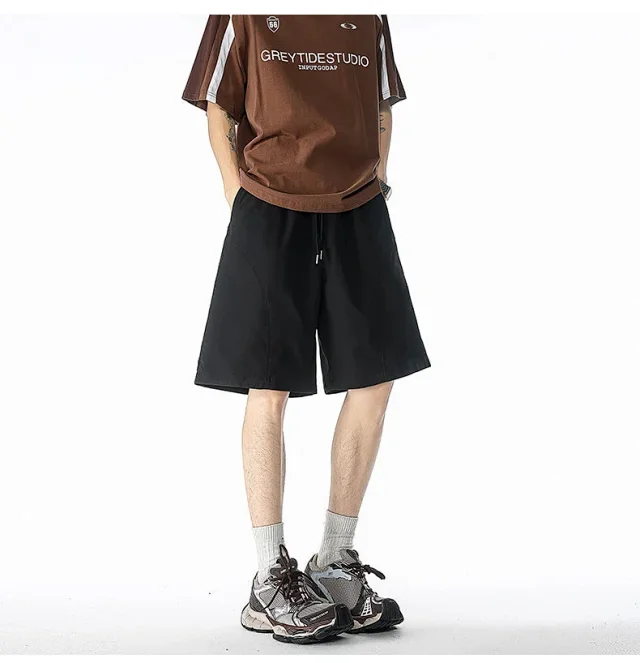 Men's Summer 2025 Loose High - street Shorts Detail
