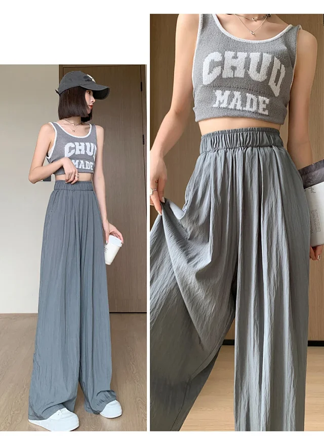 Ice Silk Wide-Leg Pants 2025 Detail