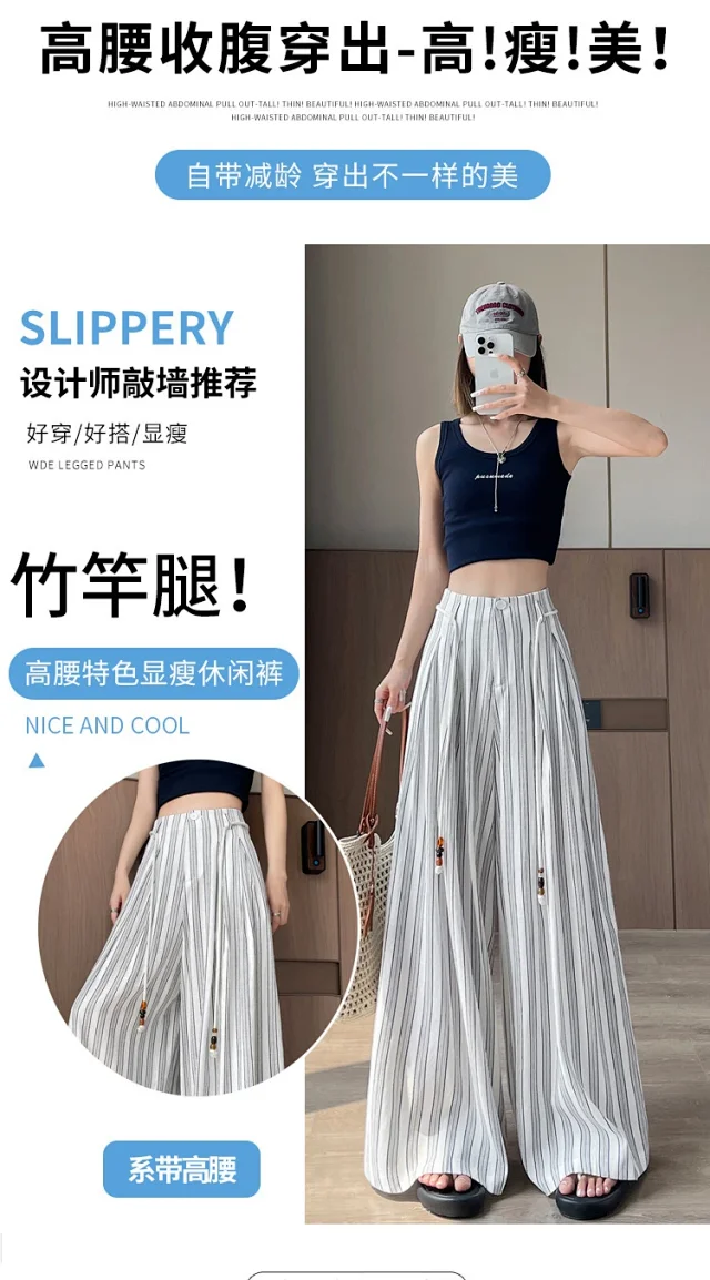 Linen Yamamoto Wide-leg Pants for Women Detail