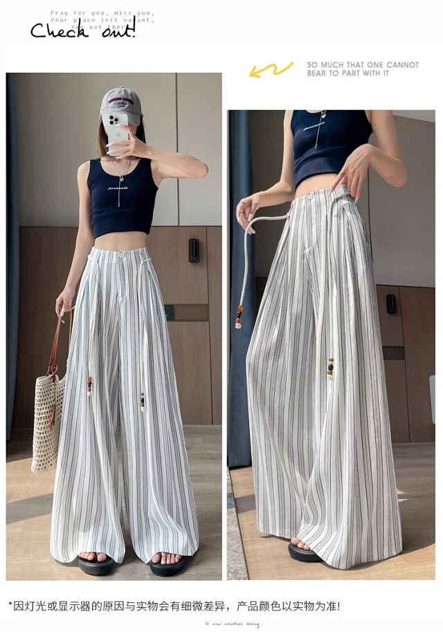 Linen Yamamoto Wide-leg Pants for Women Detail
