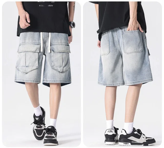 Men's Denim Shorts, Retro Workwear Style, Summer 2025 Detail