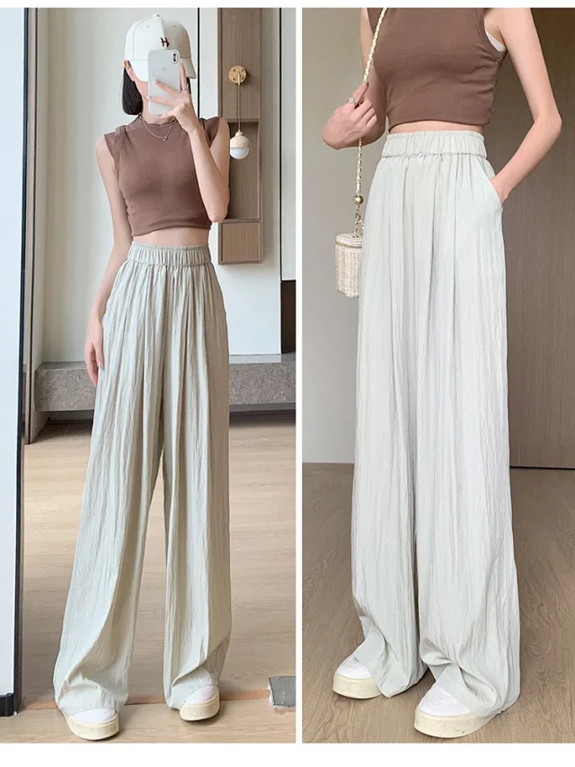 Ice Silk Wide-Leg Pants 2025 Detail