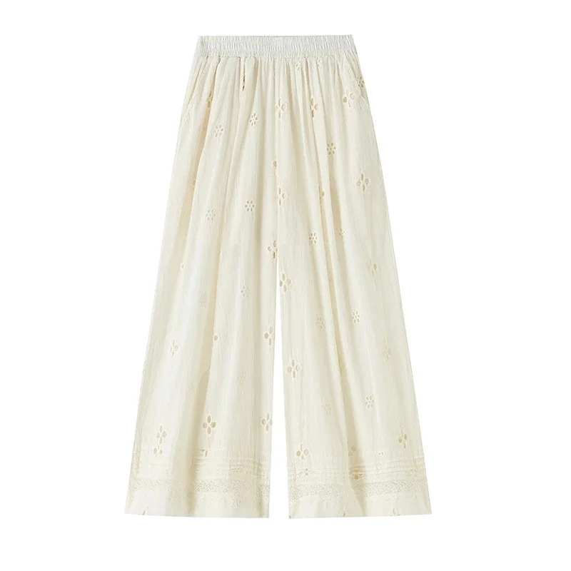 Women's Lace Ice Silk Wide-Leg Pants