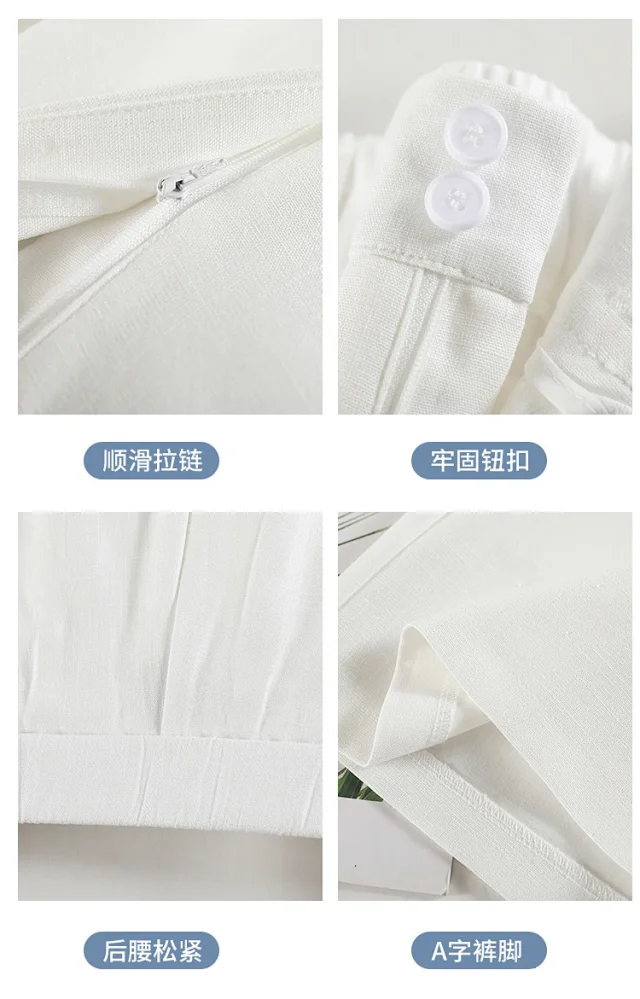 2025 Summer Women's Ice Silk Linen Shorts Detail
