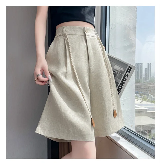 Lyocell Linen Shorts for Women Detail