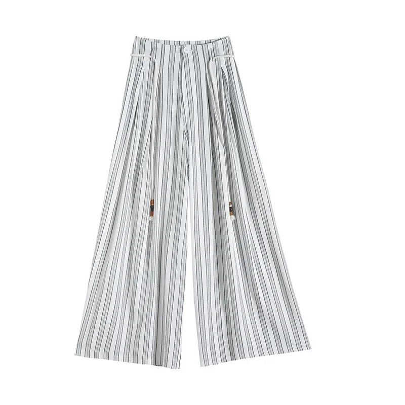 Linen Yamamoto Wide-leg Pants for Women