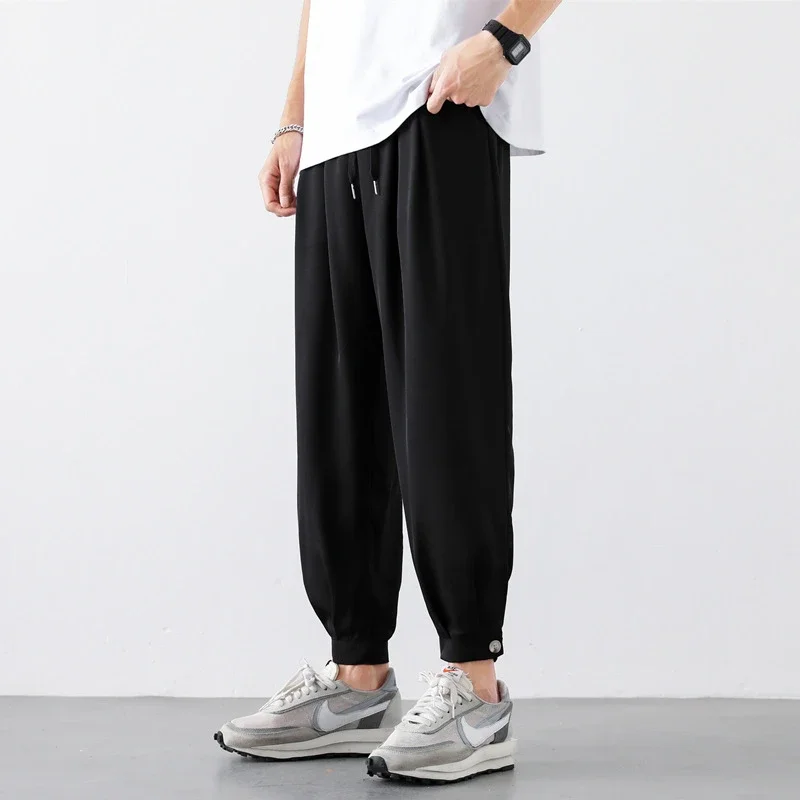 Men's Korean Style Summer Thin Ice Silk Casual Pants