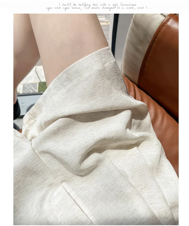 2025 Summer Ice Linen Wide-Leg Shorts for Women Detail