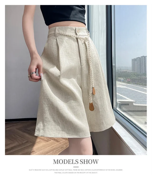 Lyocell Linen Shorts for Women Detail