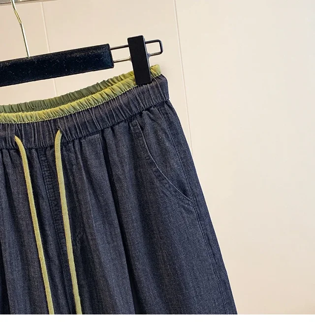 Loose Linen Granny Pants for Summer Detail