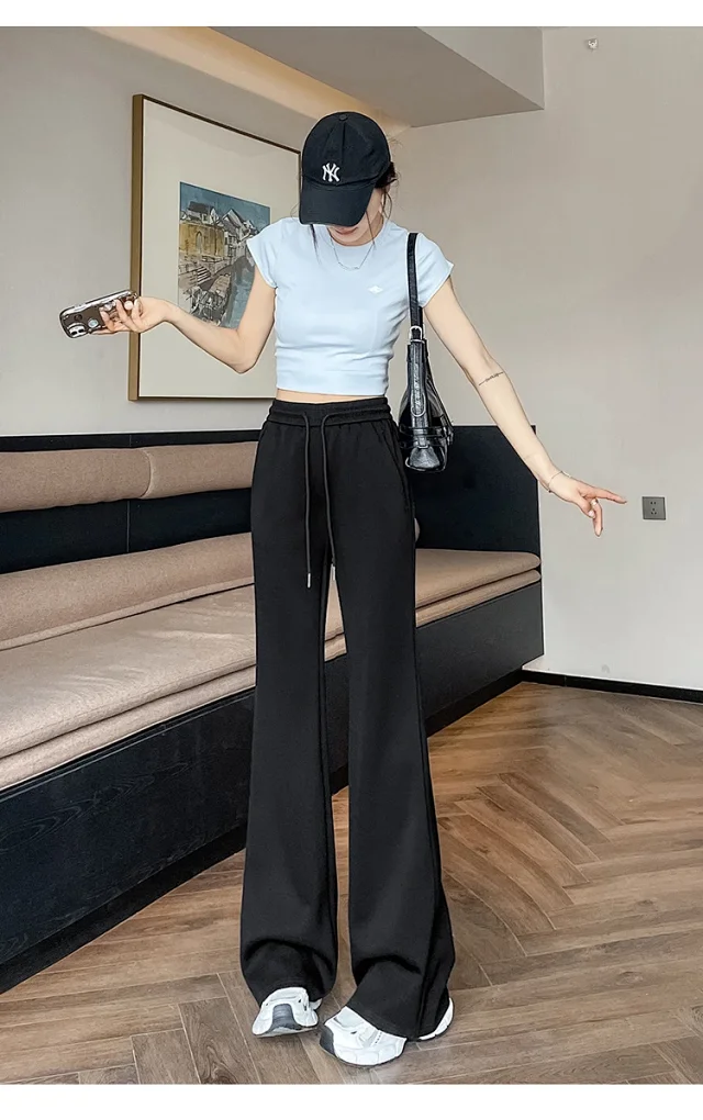 2025 Summer Ice Silk Flared Yoga Pants for Women Detail