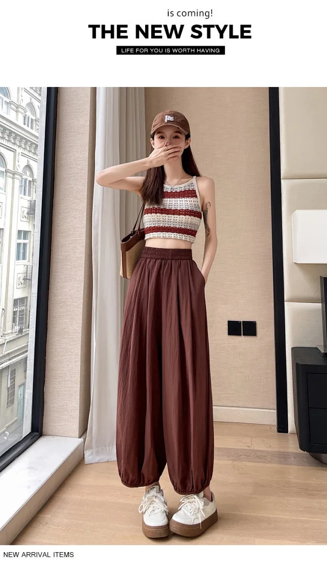 Women's Ice Silk Sports Pants 2025 Summer Detail