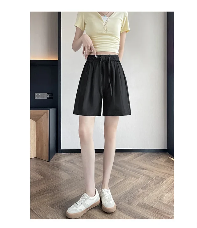 Women's Summer High-waisted Tencel Denim Wide-leg Capris Detail