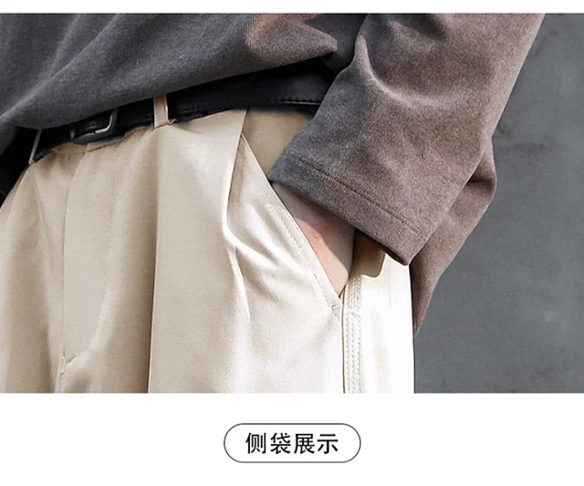 Dark Gray Straight 3 - Needle Trousers for Men Detail
