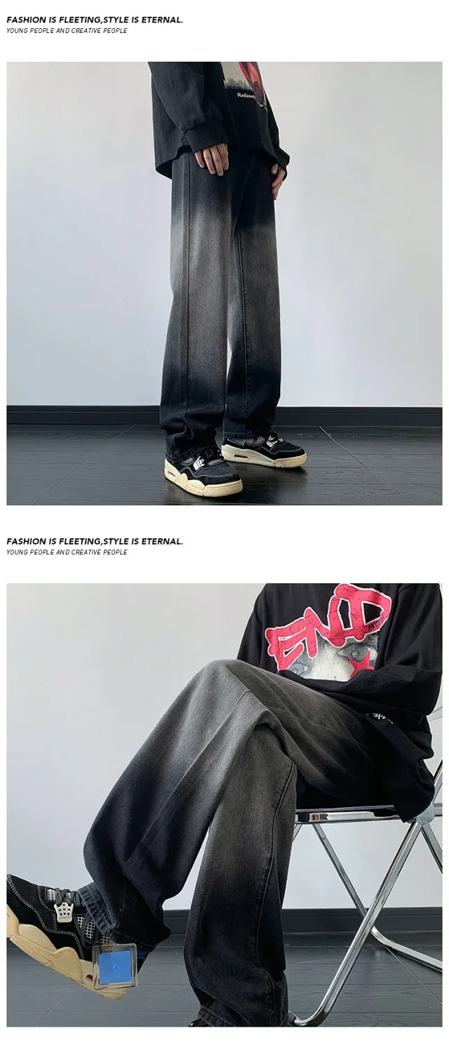 Men's Spring Gradient Straight Jeans Detail