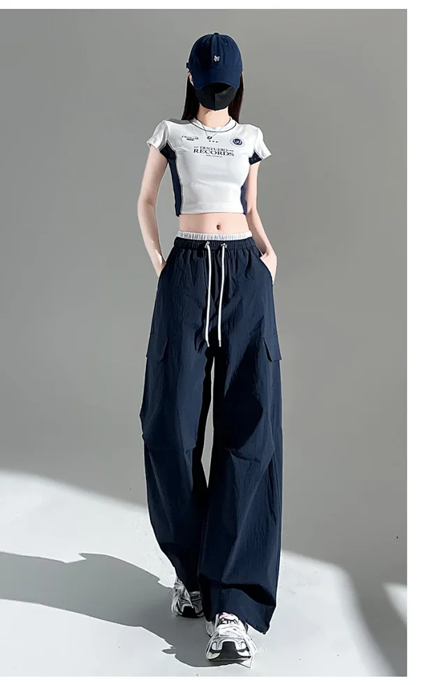 Women's 2025 Summer Thin High-waist Cargo Pants Detail