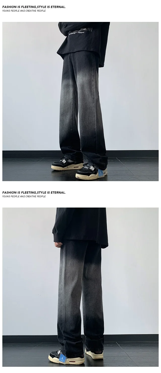 Men's Spring Gradient Straight Jeans Detail