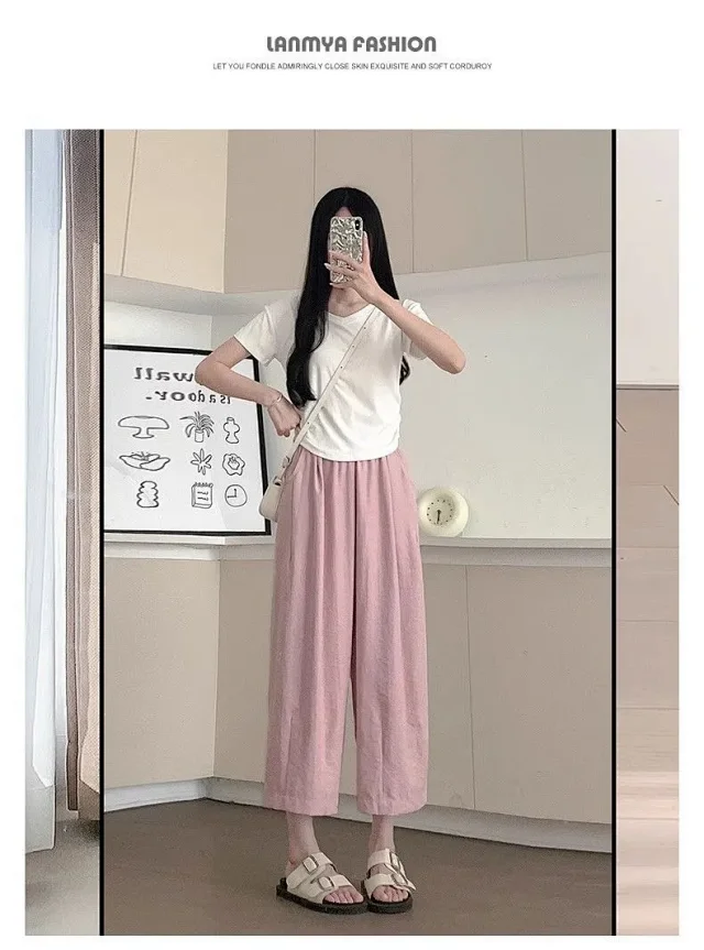 2025 New Women's Summer Milk Fleece Yamamoto Pants Detail