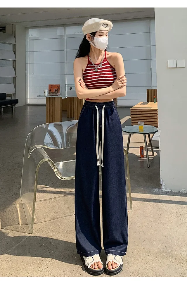Women's High-Waist Ice Silk & Tencel Jeans 2025 Summer Detail